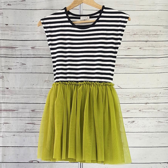 Black & Bright Taylor Joelle Other - Taylor Joelle black/white striped green tutu dress